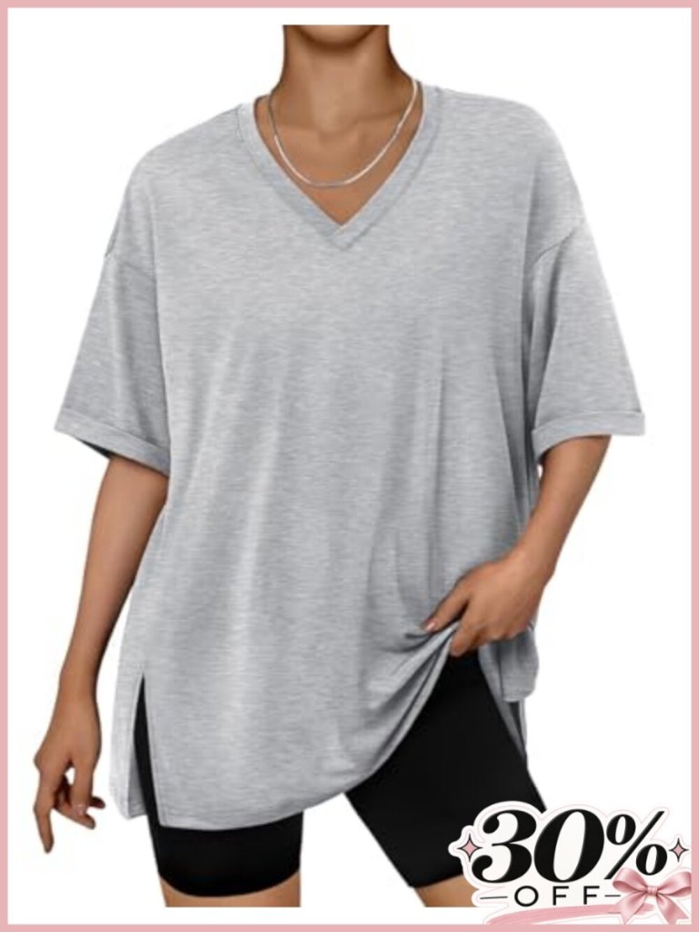 Plus Size Oversized V-Neck T-Shirt Workout Top Soft Stretchy